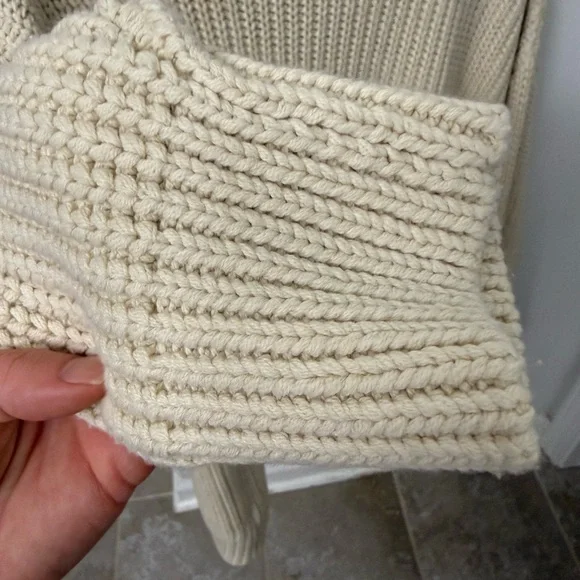 Free People “Swim Too Deep” Cream Turtle Neck Sweater - Picture 9 of 11